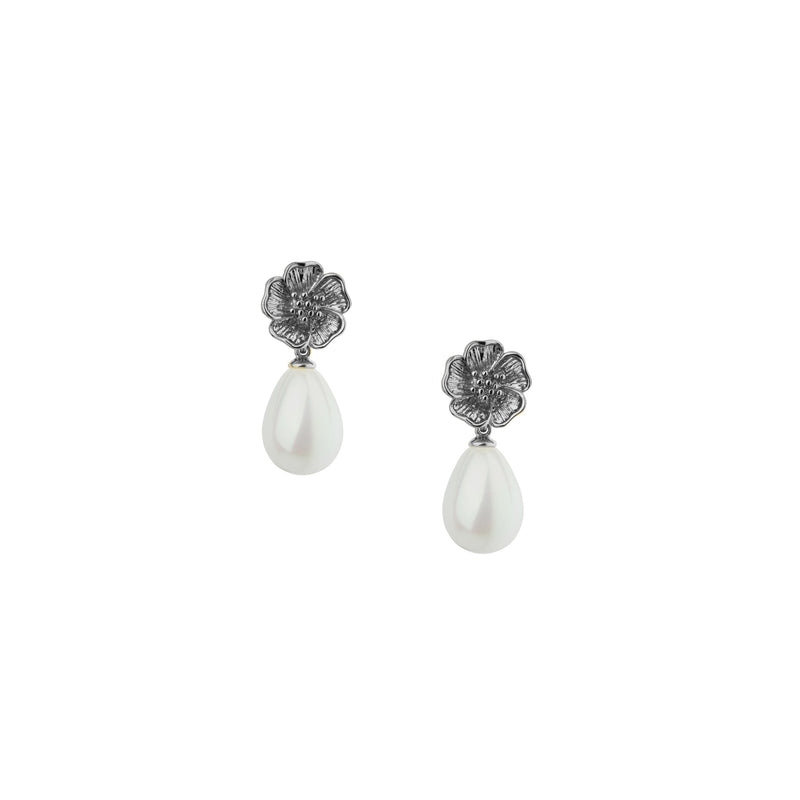 Pansy Pearl Earrings