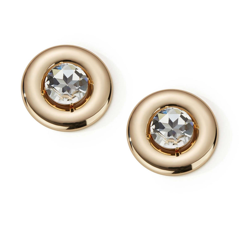 Round Earrings With Crystals